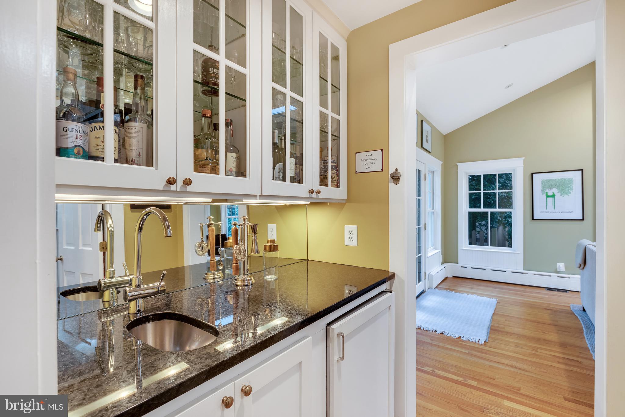 7506 Brookville Road Chevy Chase, MD 20815 - Photo 18 of 49 Wet bar with beverage refrigerator