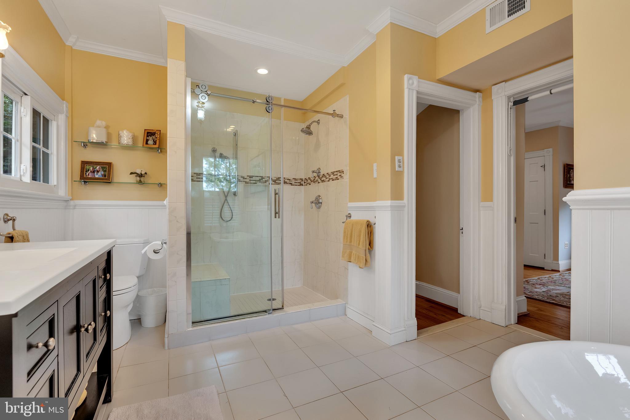 7506 Brookville Road Chevy Chase, MD 20815 - Photo 29 of 49 Ensuite Master bath with oversized shower