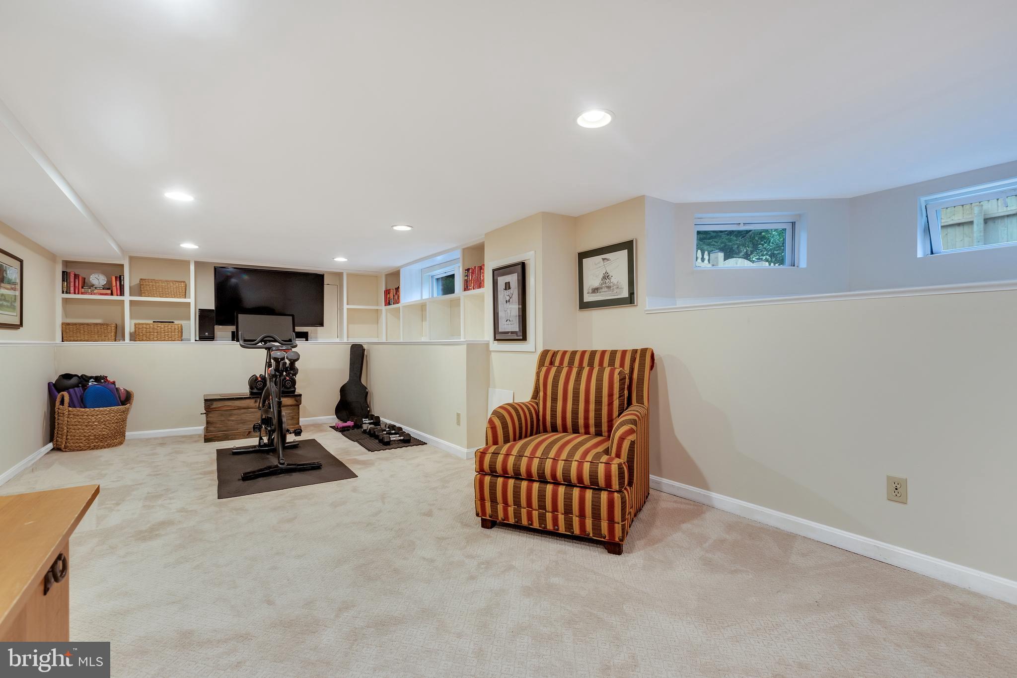 7506 Brookville Road Chevy Chase, MD 20815 - Photo 38 of 49 Spacious Lower Level with built-ins
