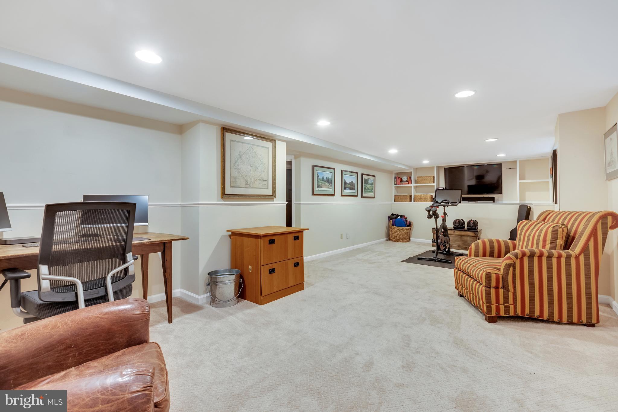 7506 Brookville Road Chevy Chase, MD 20815 - Photo 39 of 49 Spacious Lower Level with wall to wall carpeting