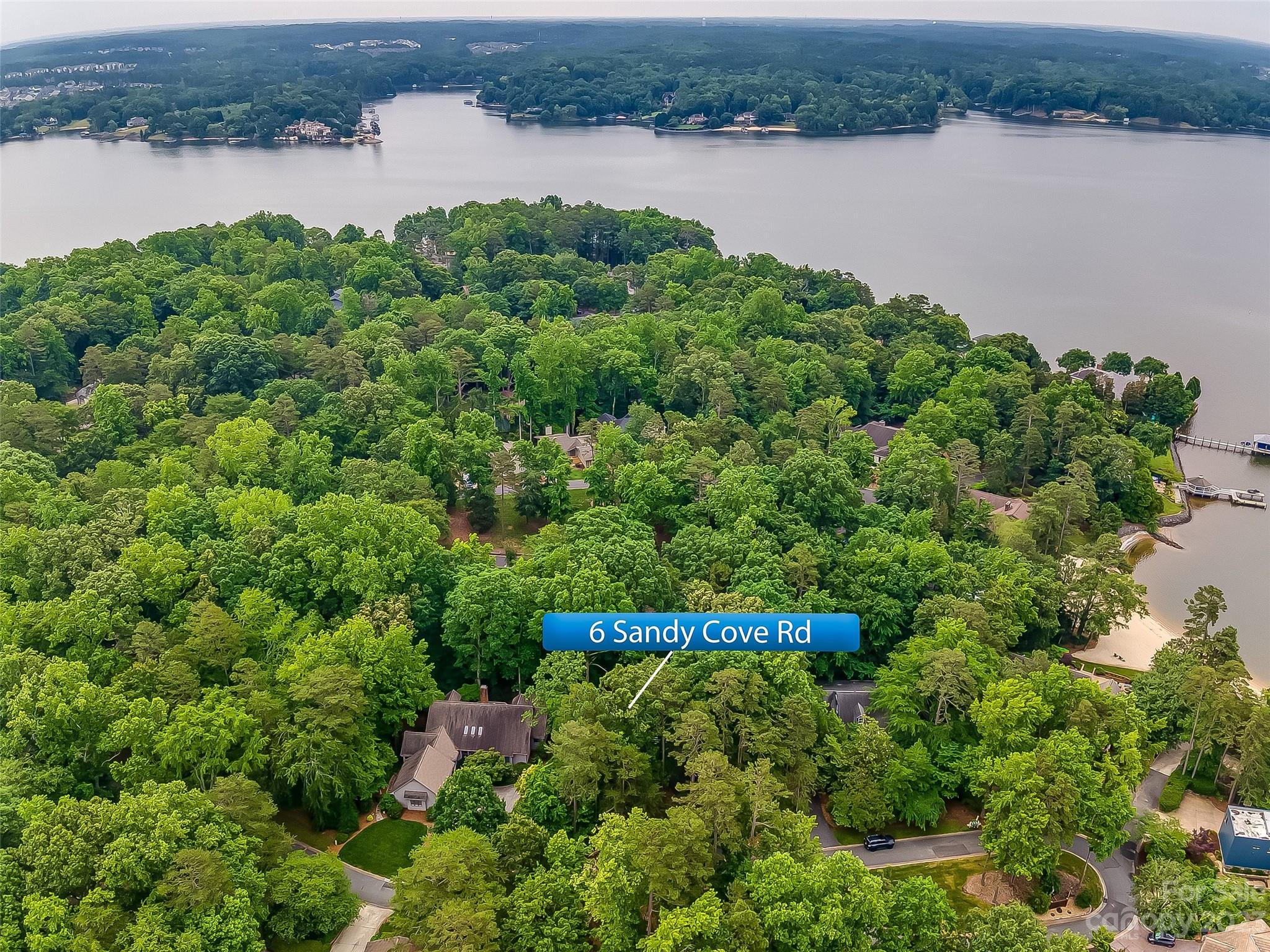 6 Sandy Cove Road Lake Wylie, SC 29710 - Photo 33 of 33 an aerial view of a house with pool and outdoor space