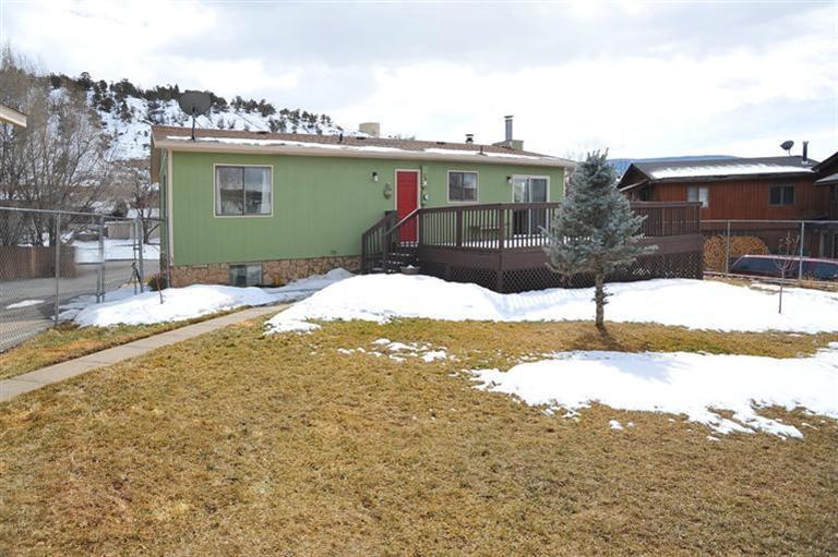 exterior rear & large fenced backyard