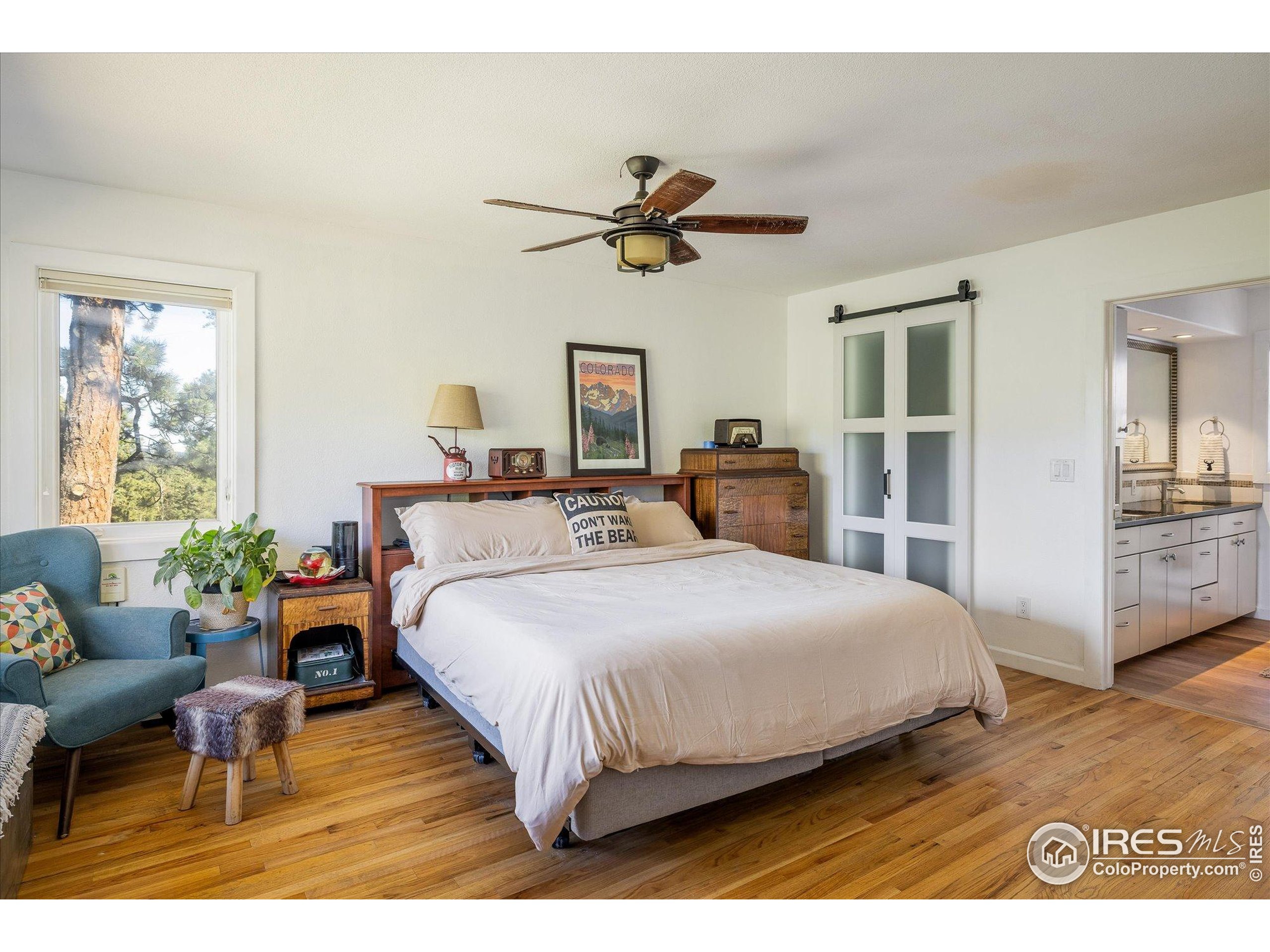 11935 Vonnie Claire Road Golden, CO 80403 - Photo 26 of 42 a bedroom with a bed a couch and dresser