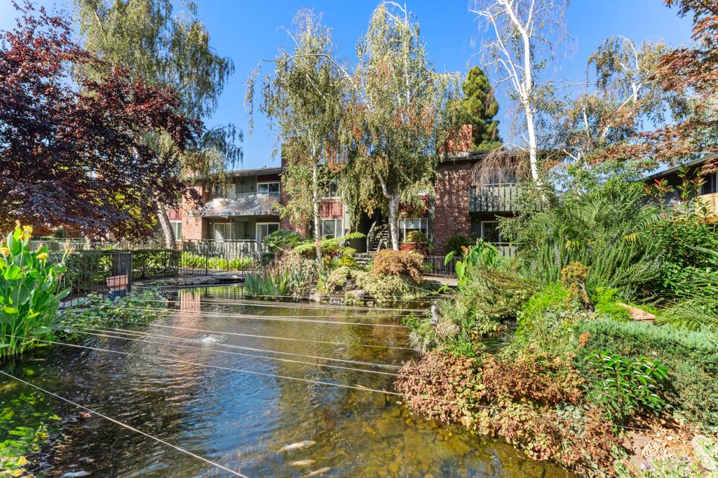 99 East Middlefield Road, Unit 41 Mountain View, CA 94043 - Photo 26 of 37 a view of swimming pool of water with outdoor seating and trees