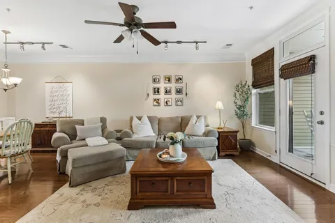 a living room with furniture