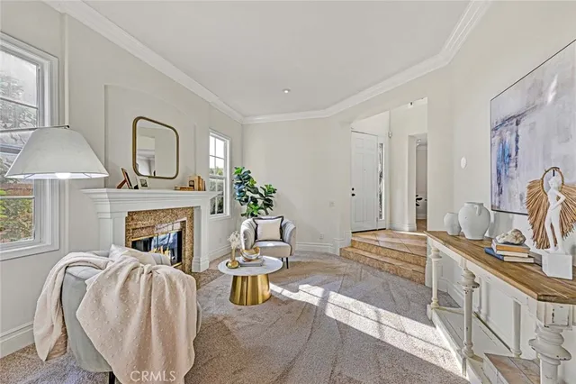 a bedroom with bed and a fireplace