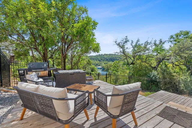 a view of a storage room with a table and chairs