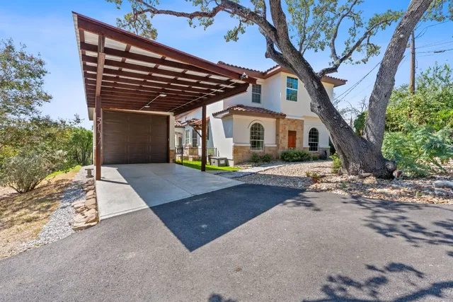 a view of a lake with a city