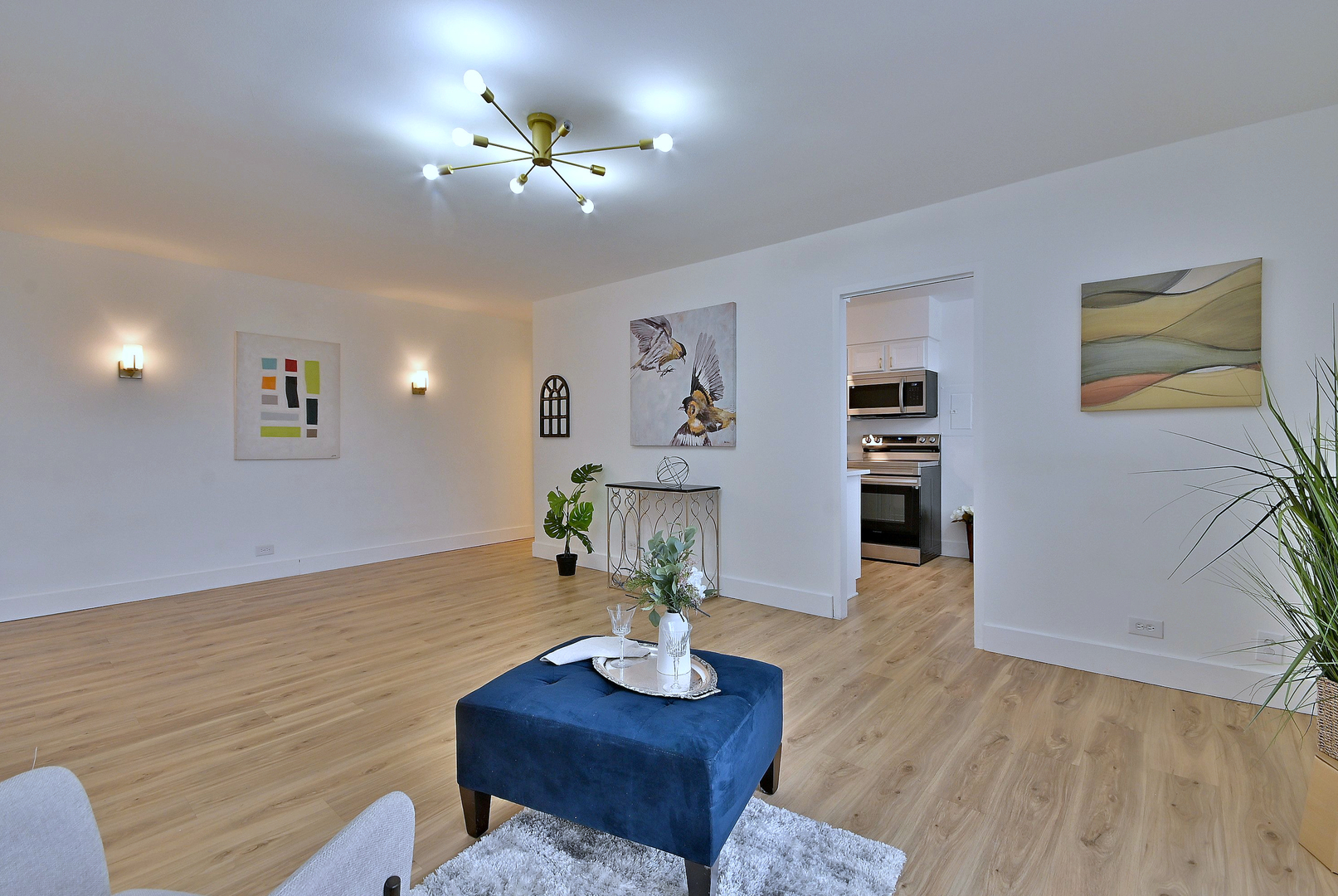 1301 West Touhy Avenue, Unit 315 Park Ridge, IL 60068 - Photo 6 of 17 a living room with furniture and a wooden floor