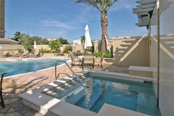 a view of an outdoor space and seating area