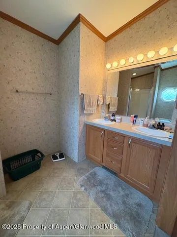 a bathroom with a sink a mirror and a bathtub