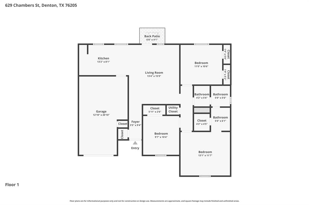 629 Chambers Street Denton, TX 76205 - Photo 17 of 17 Floorplan
