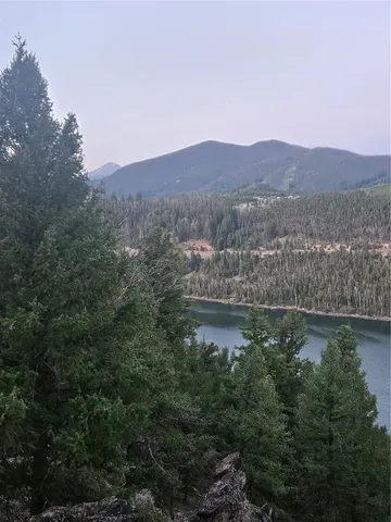 a view of lake with mountain