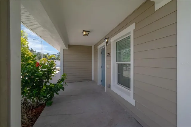 a house view with a garden space