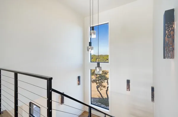 a view of front door with wooden floor