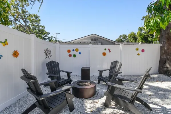 a view of outdoor space with seating area