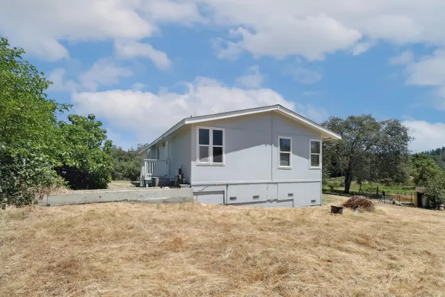 a view of a garden with a yard
