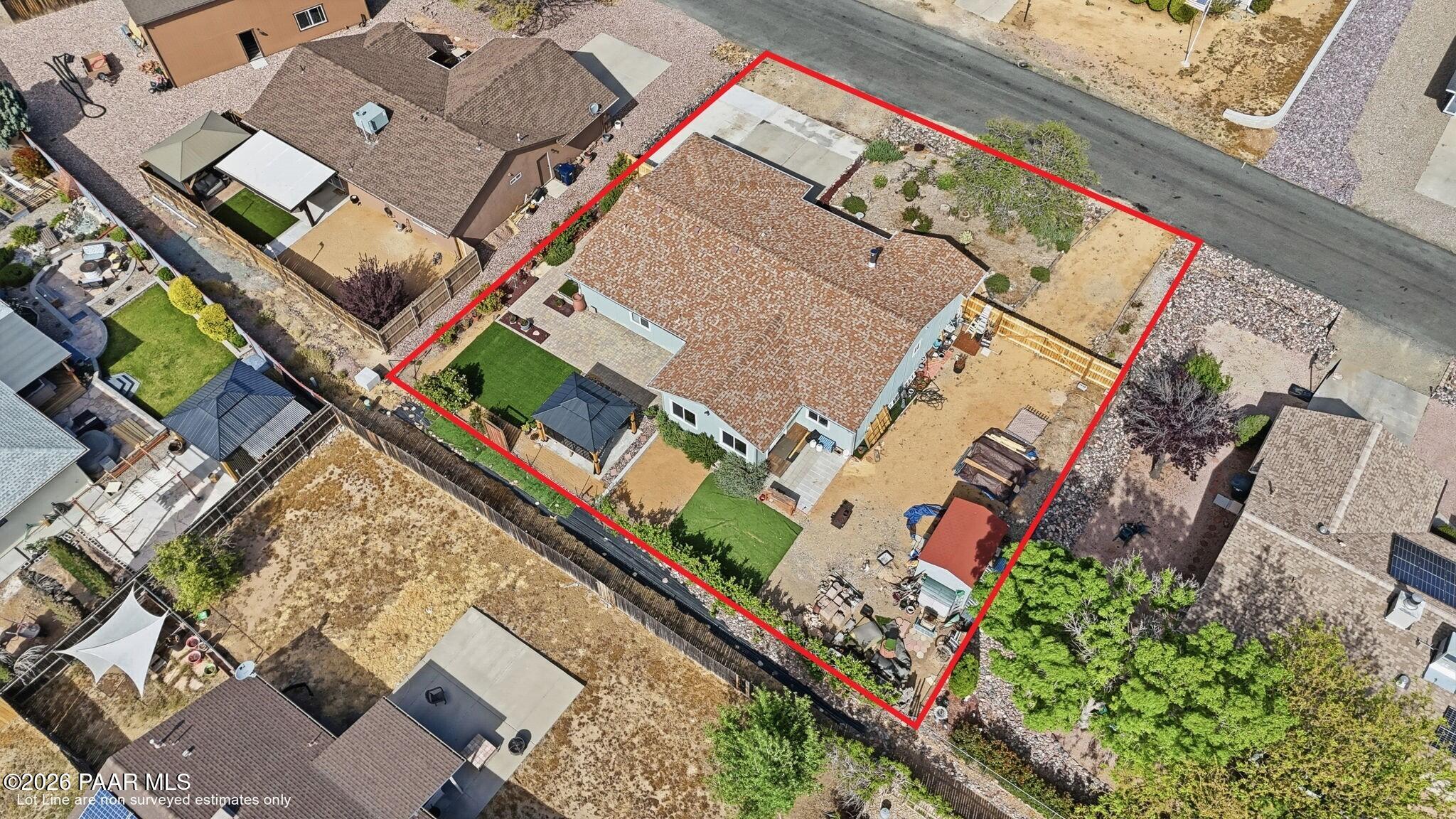 6040 North Rim Drive Prescott Valley, AZ 86314 - Photo 19 of 30 019_Birds Eye Lot Lines