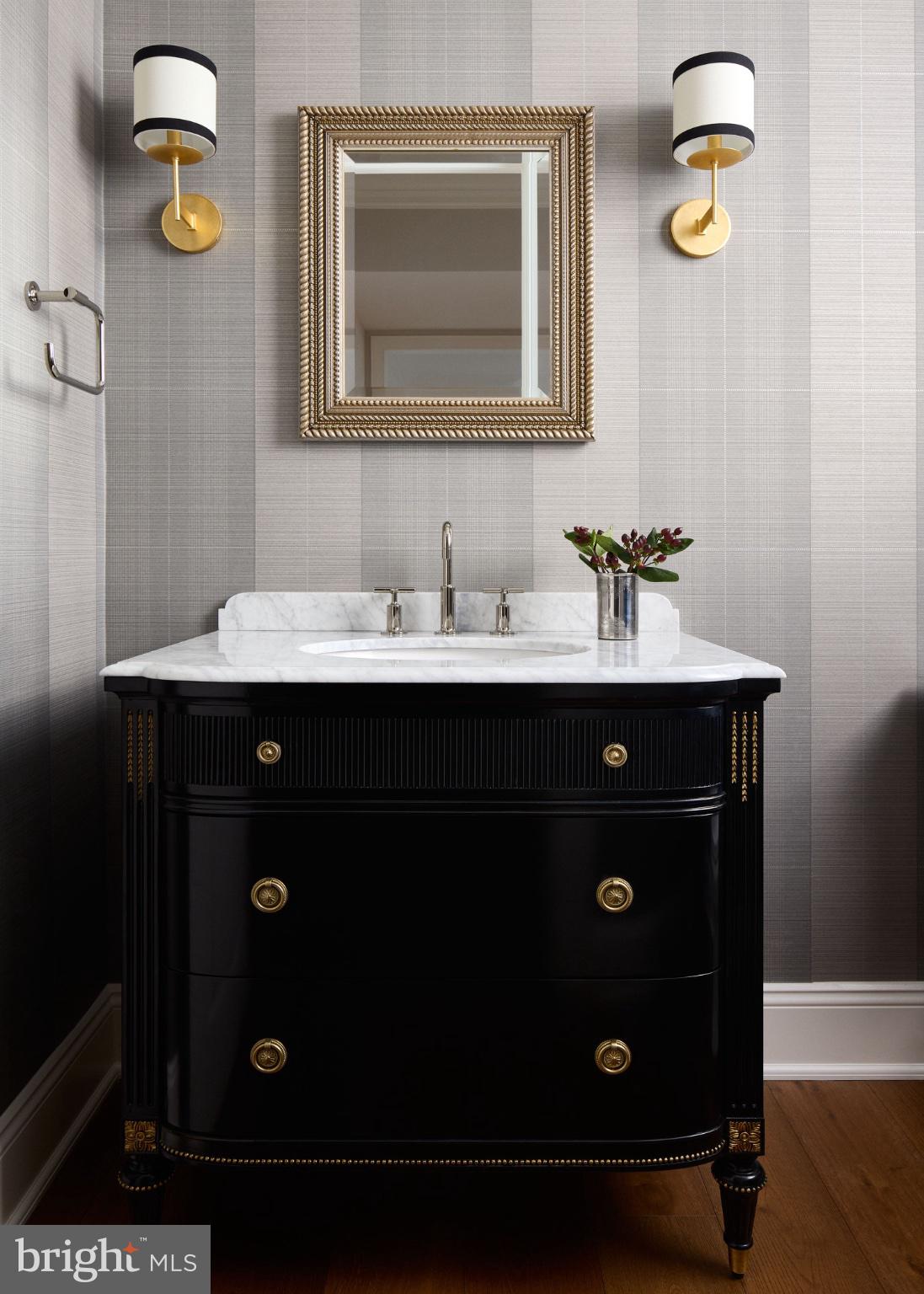 2 Walnut Avenue Wayne, PA 19087 - Photo 5 of 20 Elegant black vanity with gold accents.