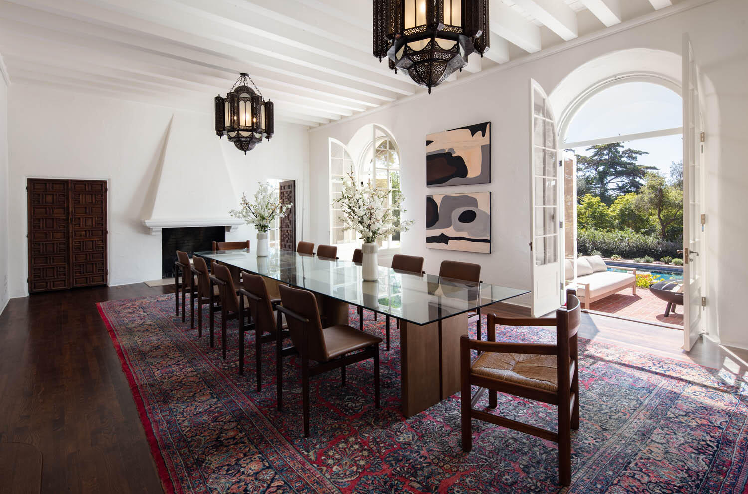 770 Hot Springs Road Montecito, CA 93108 - Photo 7 of 33 a view of a dining room with furniture window and wooden floor