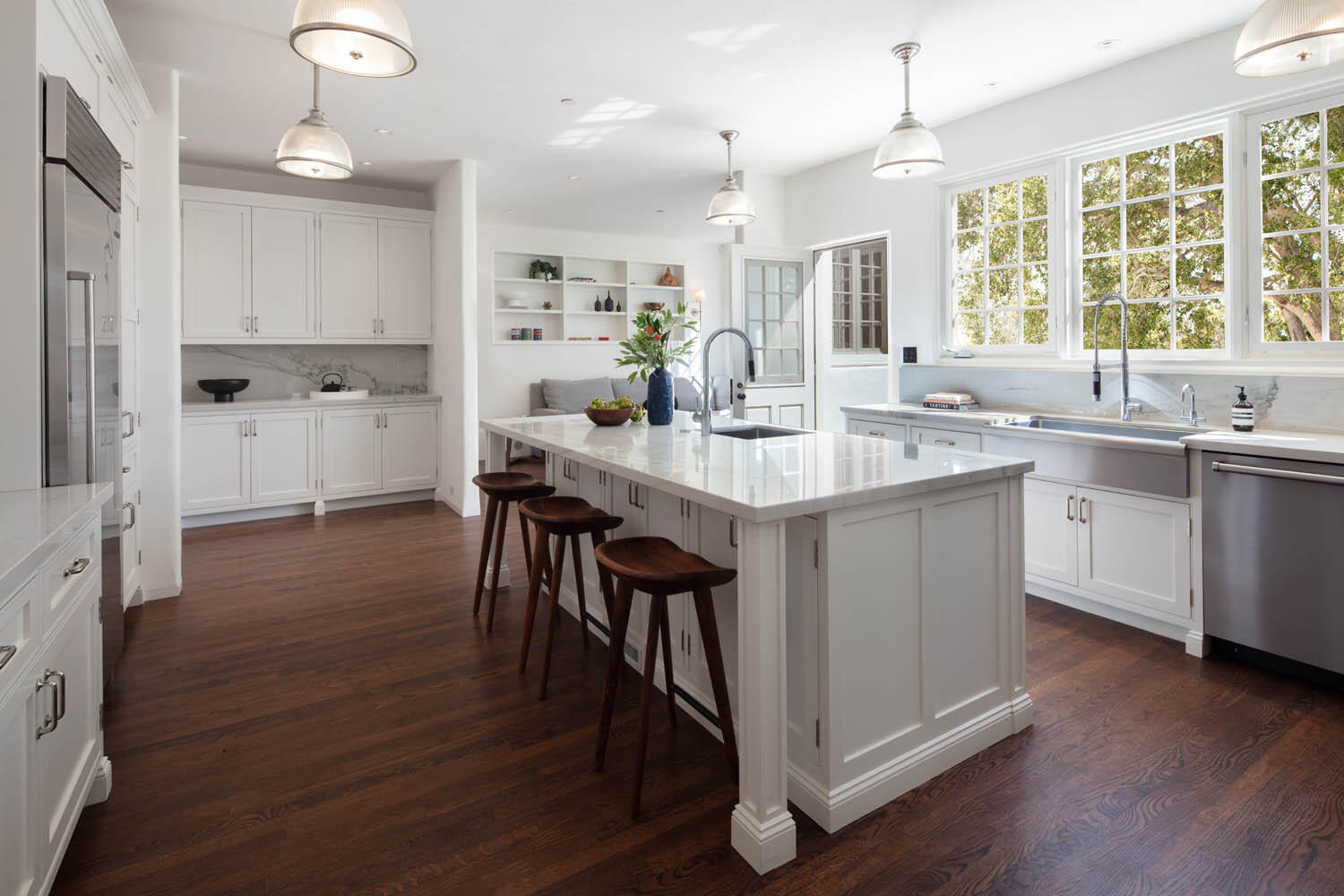 770 Hot Springs Road Montecito, CA 93108 - Photo 9 of 33 a kitchen with a sink a center island cabinets and a window
