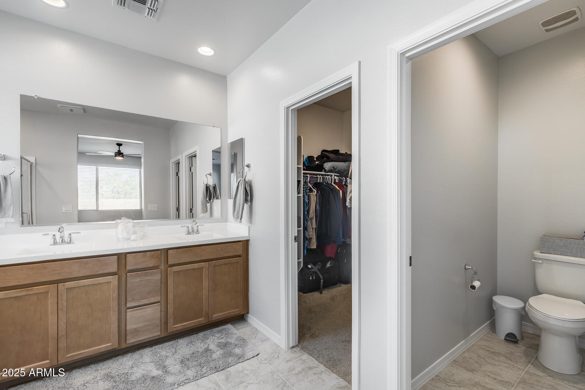 14866 West Sand Hills Road Surprise, AZ 85387 - Photo 30 of 54 a bathroom with a toilet a sink and mirror
