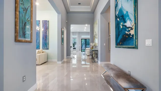 a living room with furniture