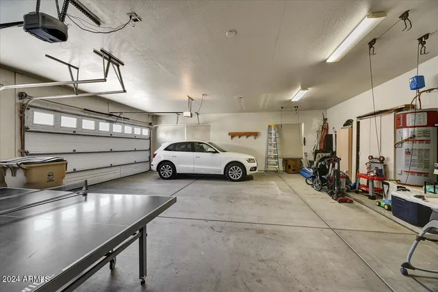 a view of a car in garage