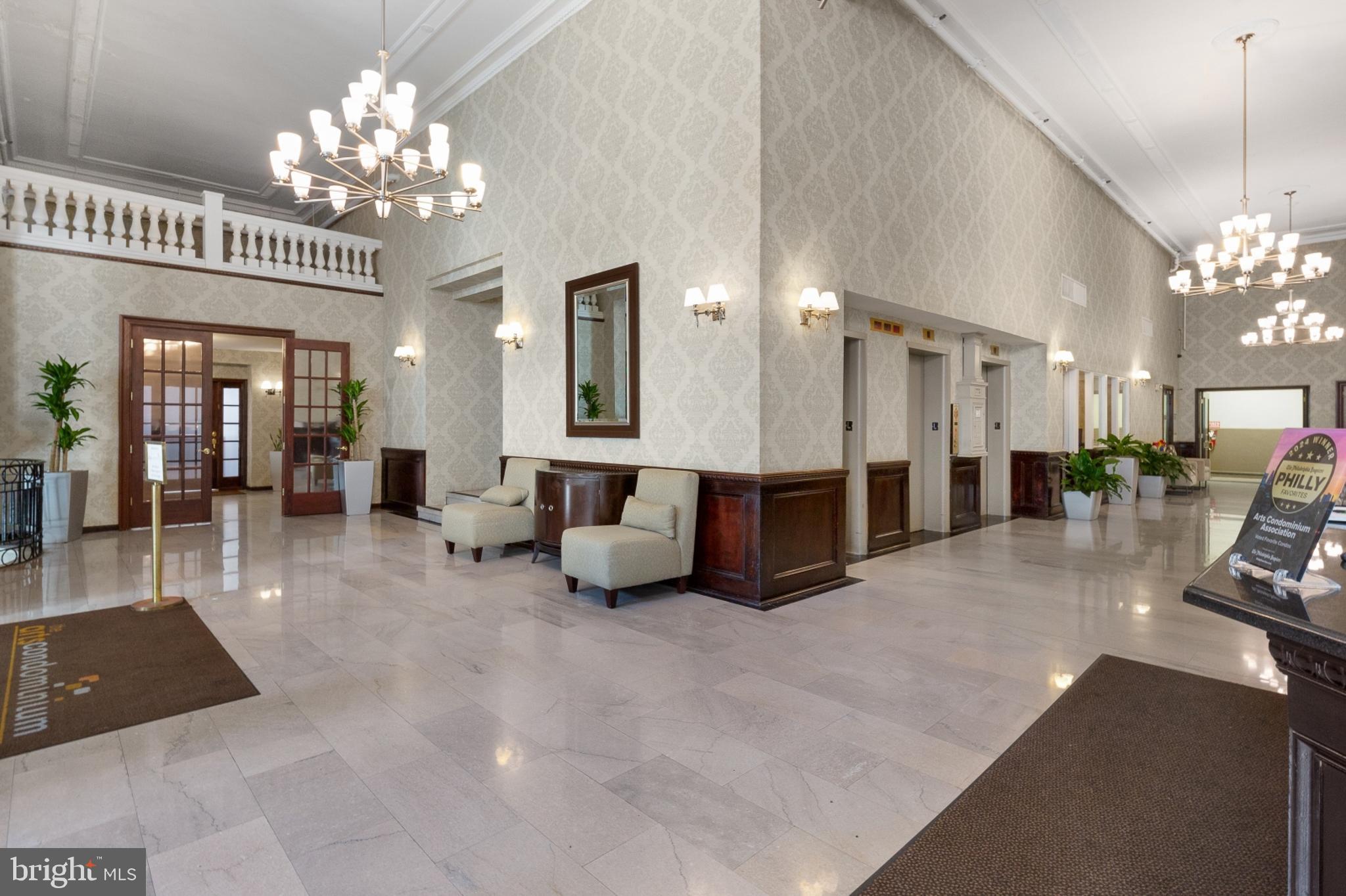 1324 Locust Street, Unit 1402 Philadelphia, PA 19107 - Photo 13 of 20 Grand Entrance Hall Leading to Elevators