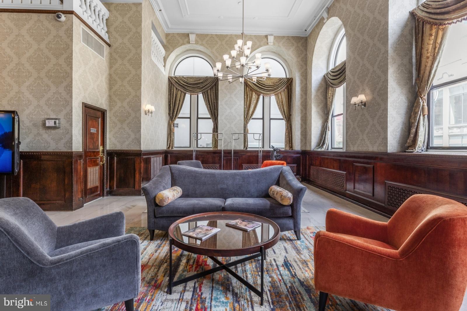 1324 Locust Street, Unit 1402 Philadelphia, PA 19107 - Photo 10 of 20 Grand Entrance Hall with Lounge Area