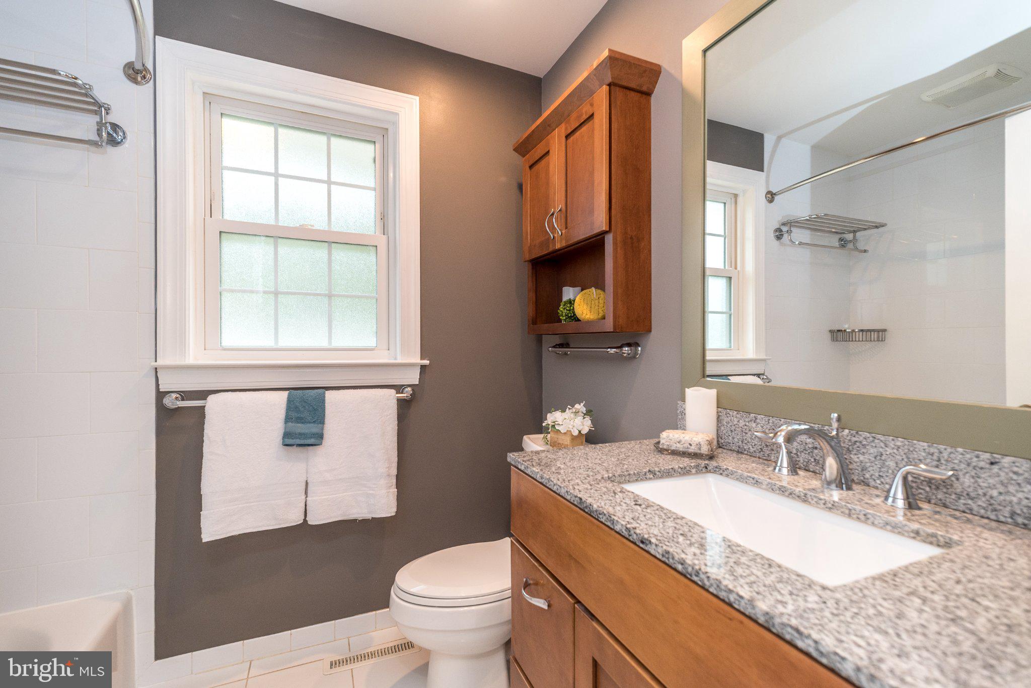 3645-57 Applebutter Road Fountainville, PA 18923 - Photo 25 of 98 a bathroom with a granite countertop sink toilet and mirror