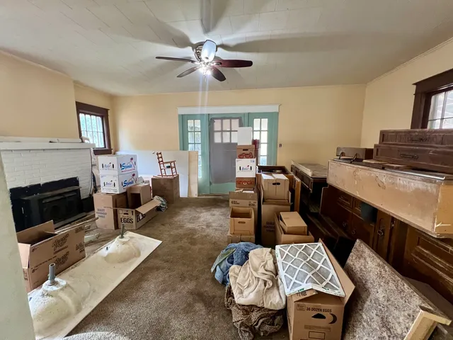 a room with furniture