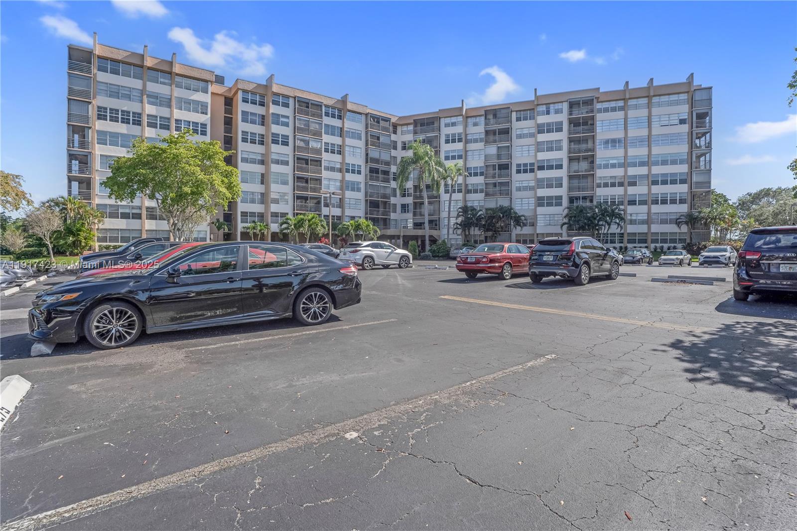 a car parked in front of a building