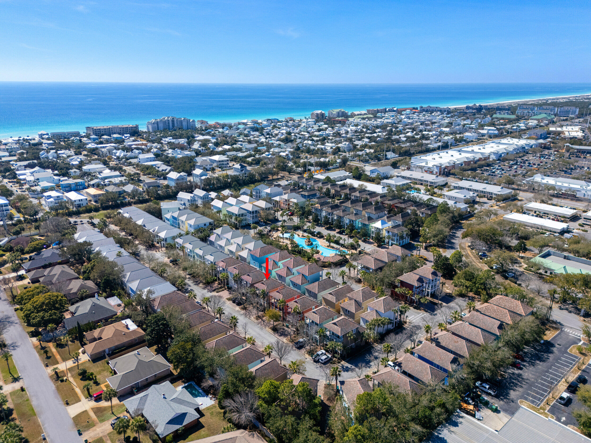 230 Kono Way Destin, FL 32541 - Photo 41 of 41 an aerial view of a city with lots of residential buildings and ocean view in back