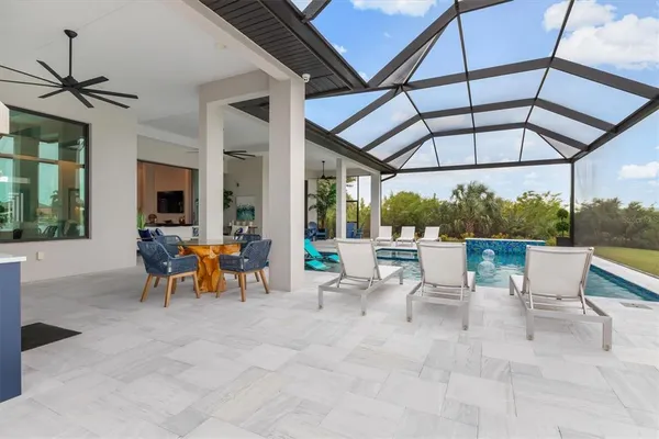 a view of a house with a swimming pool