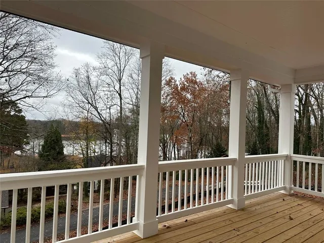 a view of a wooden deck