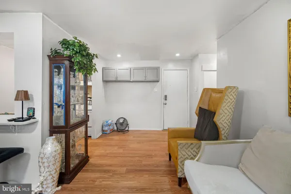 a living room with furniture flowerpot and a potted plant