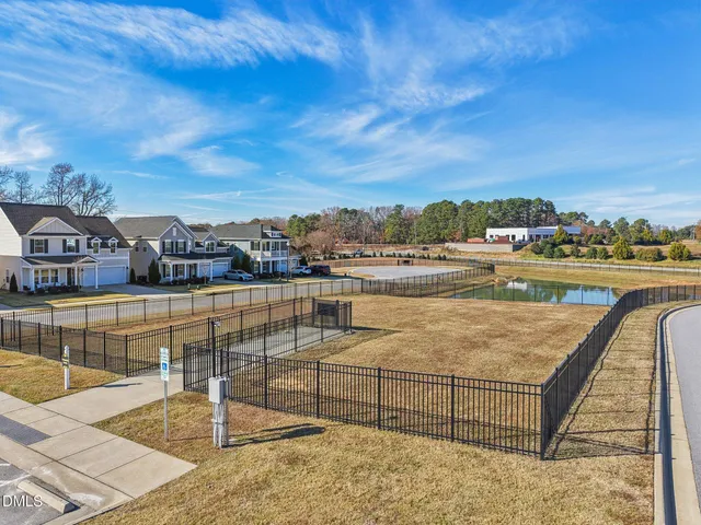 a view of a lake with a terrace