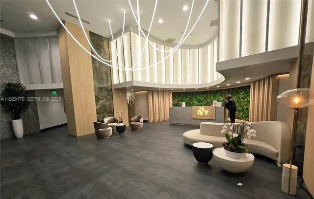 a view of an entryway with a garden