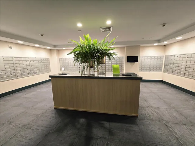 a view of a building from a porch