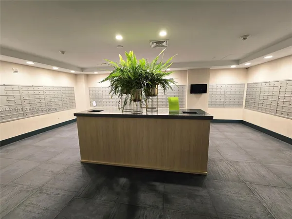 a view of a building from a porch