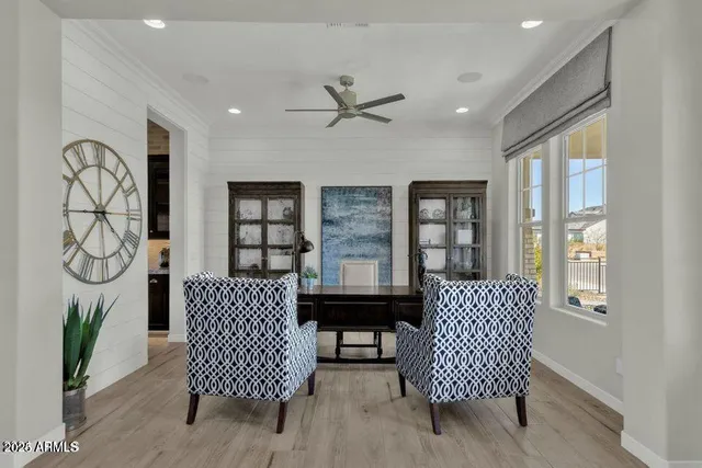 a living room with furniture