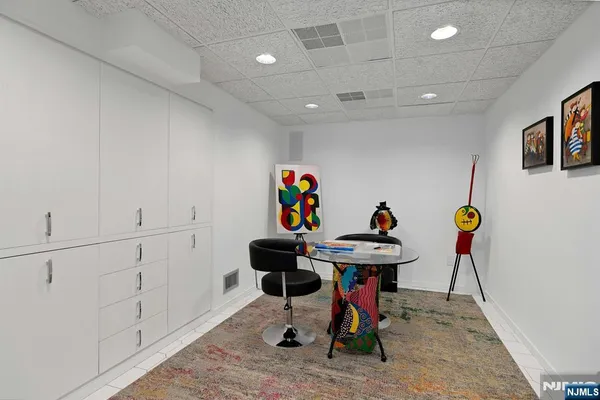 a view of a room with furniture