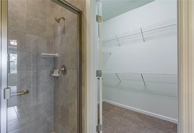 a bathroom with a shower