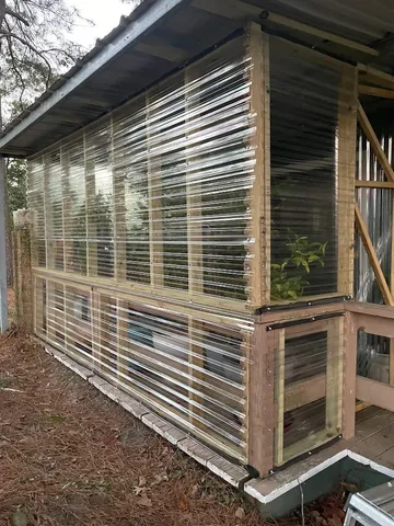 a view of a balcony with a window