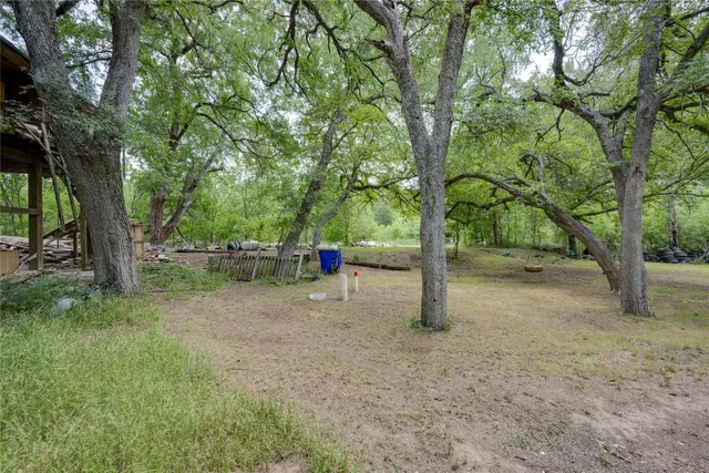 a view of outdoor space with deck and trees