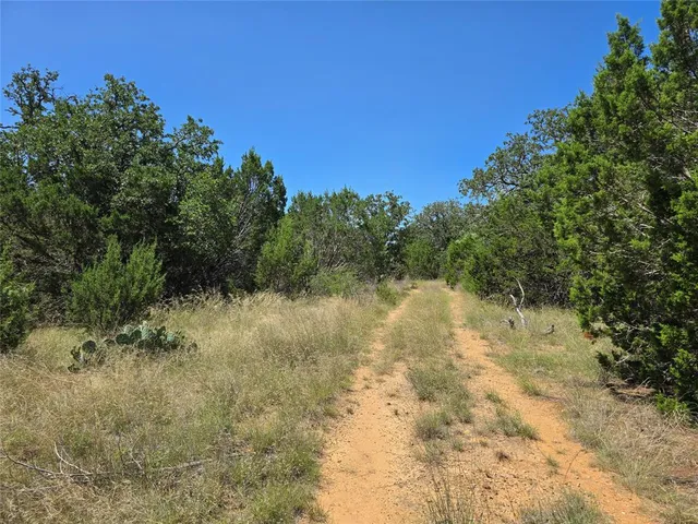 a view of lake with green space