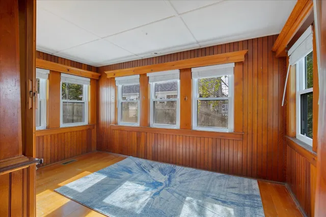 wooden floor and windows in an empty room