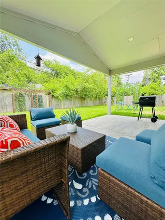 a view of an outdoor sitting area
