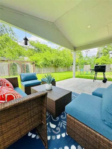 a view of an outdoor sitting area